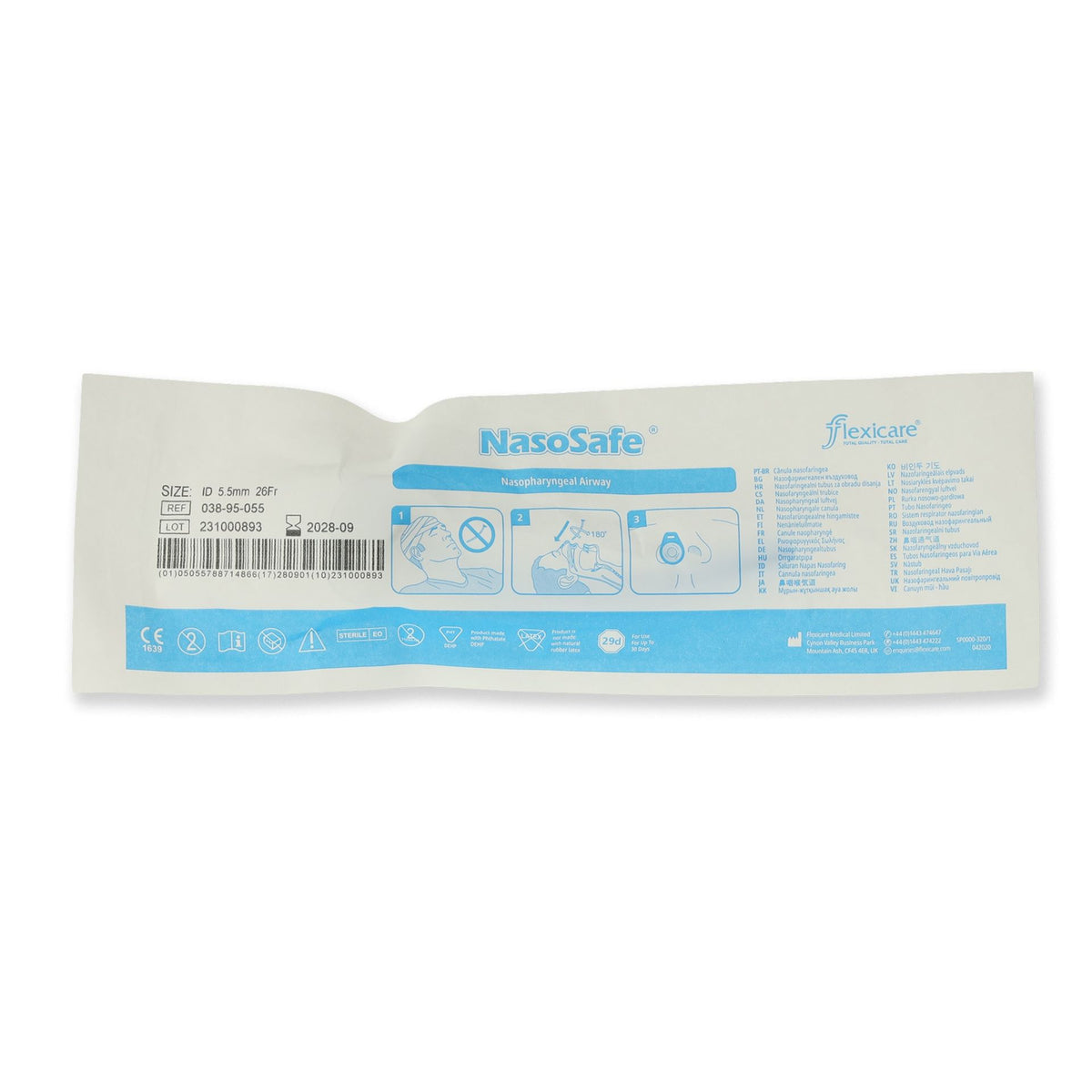 flexicare® NasoSafe® Canule nasopharyngée selon Wendl