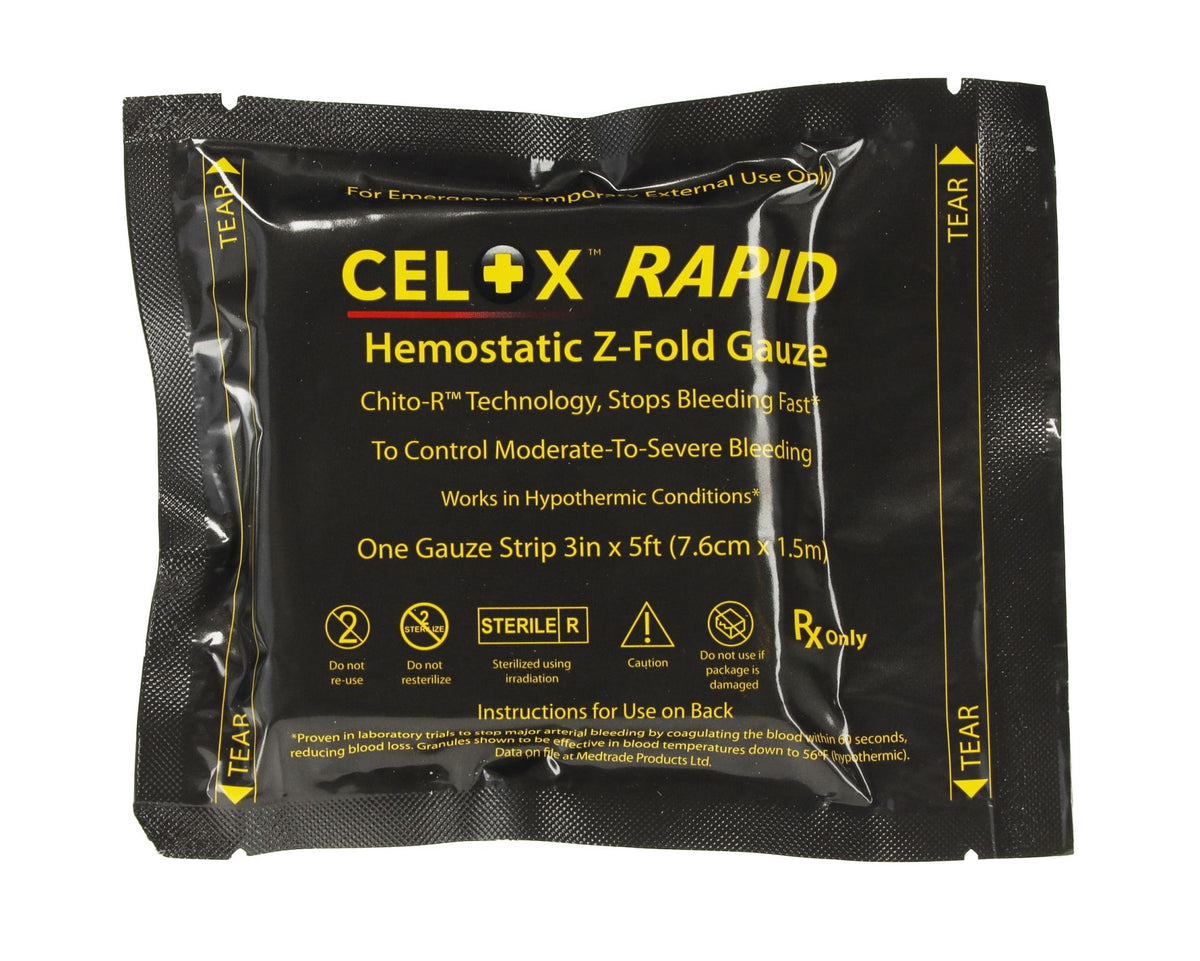 CELOX™ RAPID Gauze | Z-Fold | Hemostatic agent | Dimensions: 7.6 cm x 1.5 m