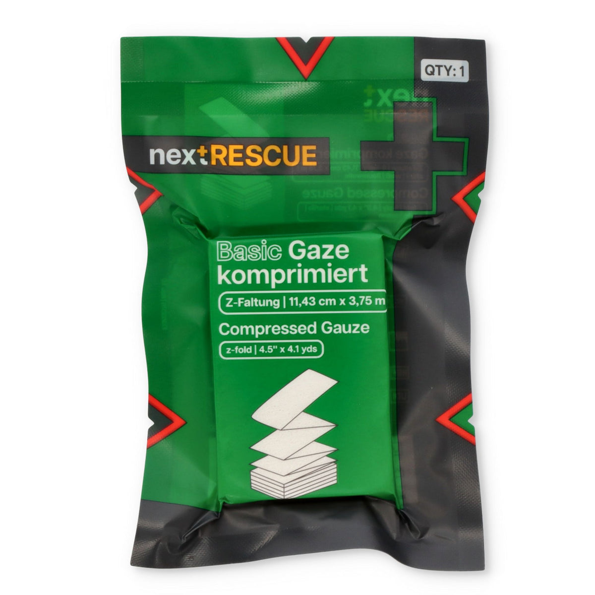 nextRESCUE® Basic Gaze compressée Z-folded