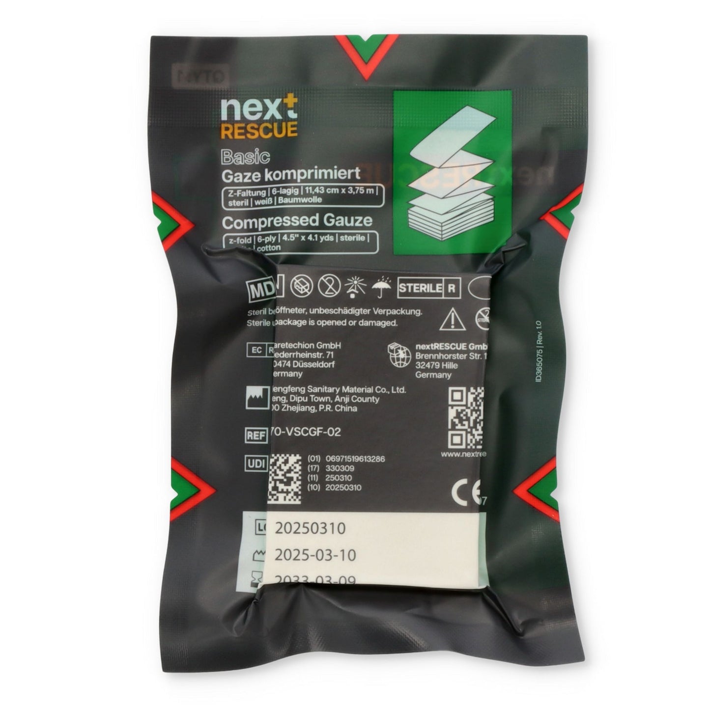 nextRESCUE® Basic Komprimierte Gaze  Compressed Gauze  Z-folded