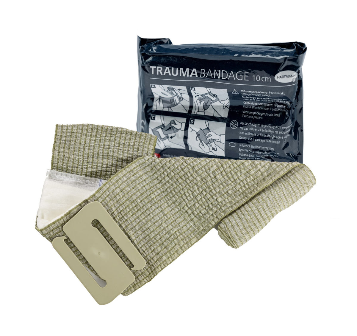 Hartmann Trauma Bandage / Pansement compressif d'urgence | Taille : 10 cm x 4,5 m