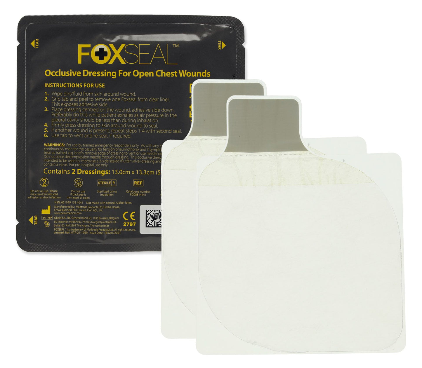 FoxSeal™ Chest Seal / Thorax Pflaster | Packung á 2 Stück