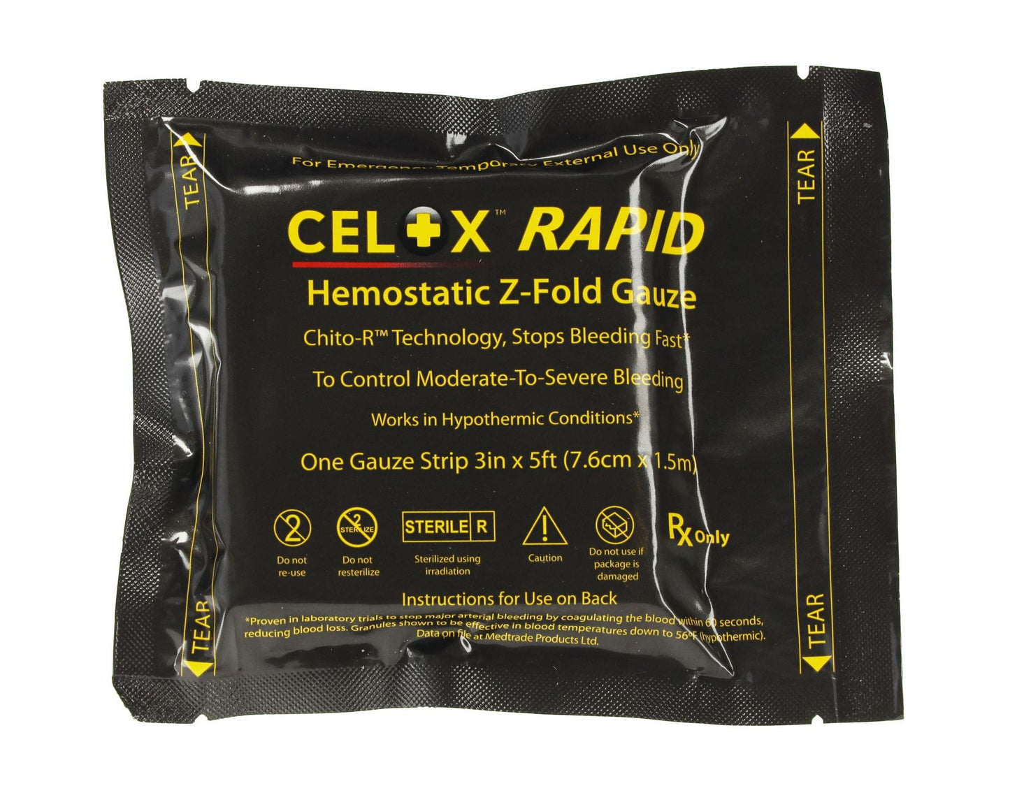 CELOX™ RAPID Gauze | Z-Fold | Hämostyptikum | Abmessung: 7,6 cm x 1,5 m