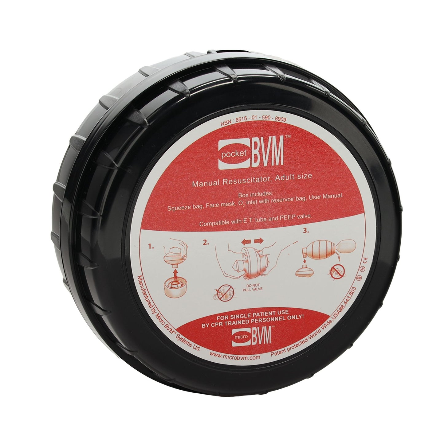 Pocket BVM™ Kompakter tactical Beatmungsbeutel mit Maske und Zubehör | Erwachsene