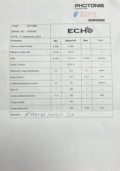 Nachtsichtgerät/Restlichtverstärker NT1431 A3 ECHO+ Onyx