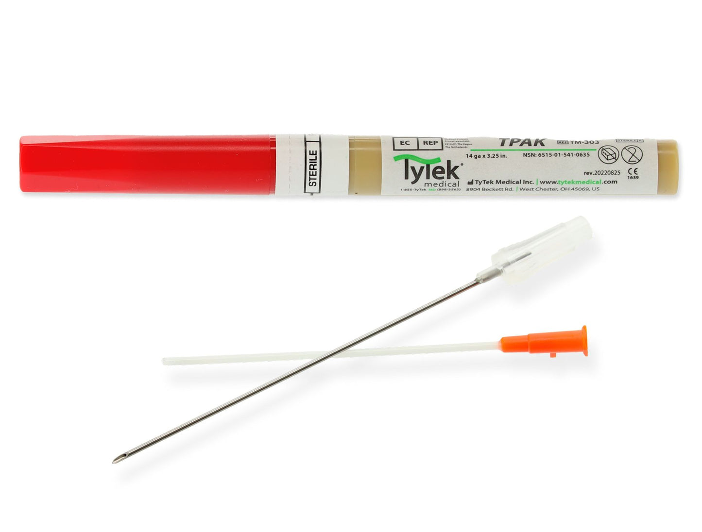 TyTek® Medical T-PAK Dekompressionsnadel / Pneumothoraxentlastungsnadel | Größe: 14 G
